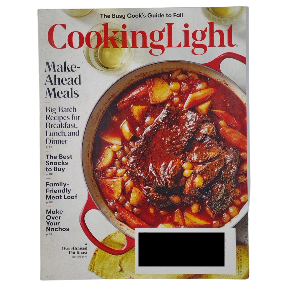 Cooking Light September 2018 Magazine Busy Cook's Guide to Fall